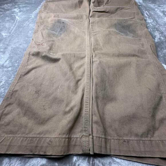 Distressed Carhartt Relaxed Fit Washed Twill Khaki Pants B324-DKH Size 38X32 - Picture 4 of 7